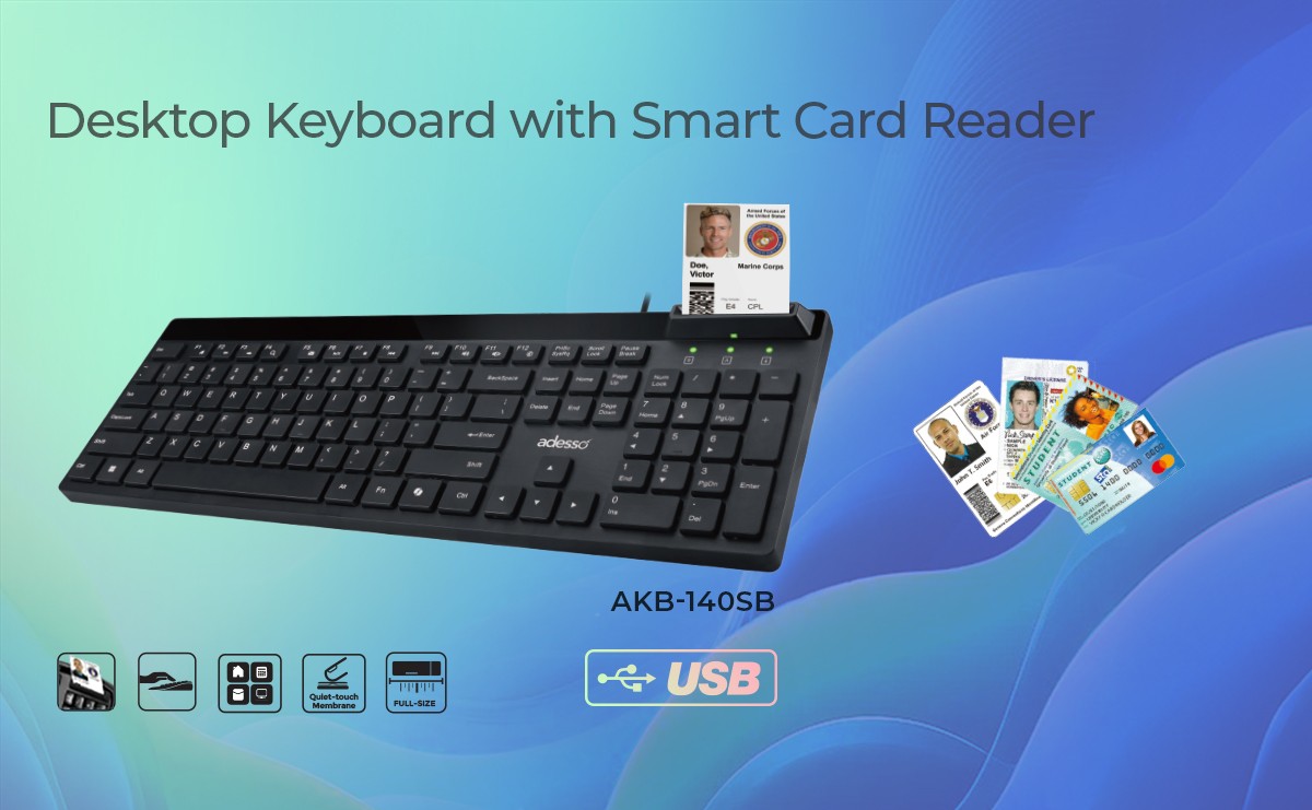 AKB-140SB Desktop Keyboard with Smart Card Reader