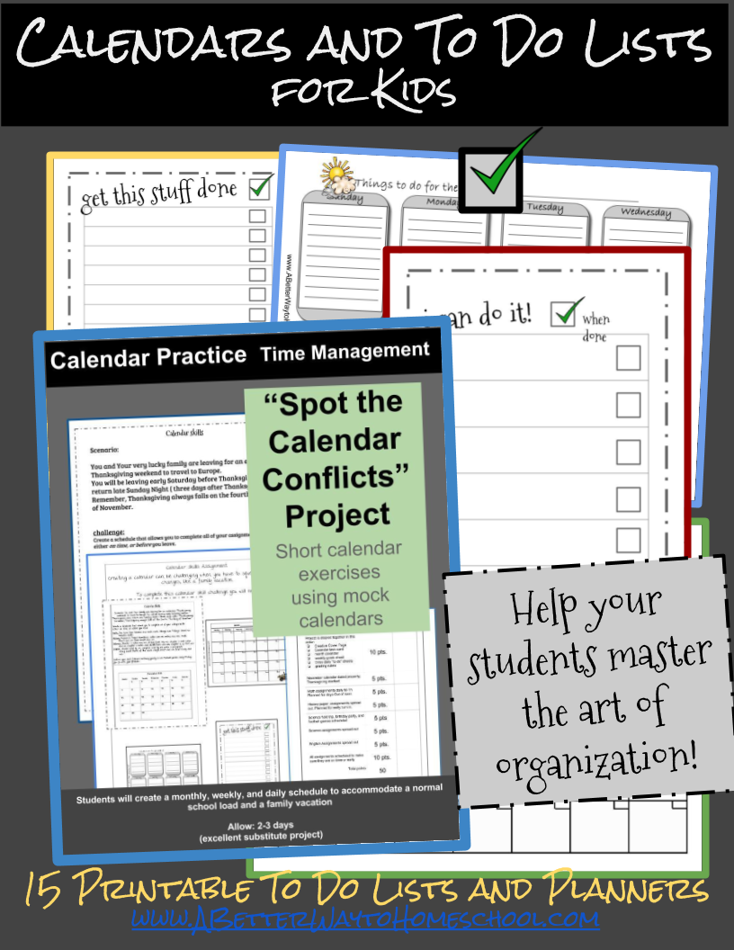 Printable Calendar and ToDo Lists for Kids A Better Way to