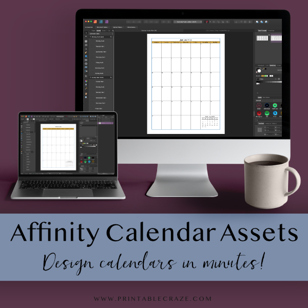 Affinity Calendar Assets Printable Craze