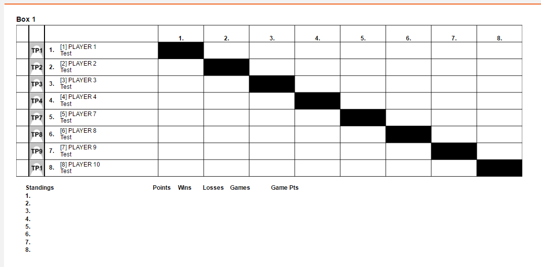 Test player. Тип турнира Round Robin. Round-Robin керлинг таблица. Турнамент Генератор таблиц. Тест TP.