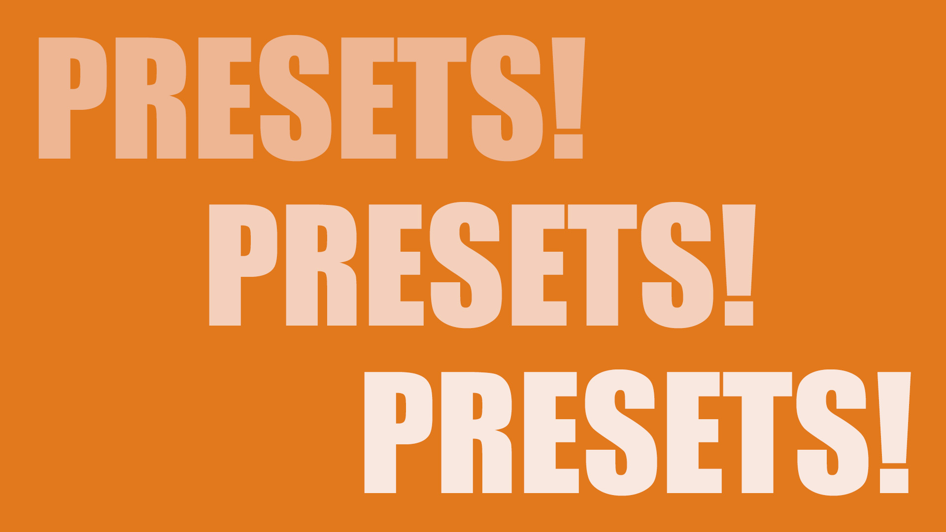 Product image for Presets! Presets! Presets!