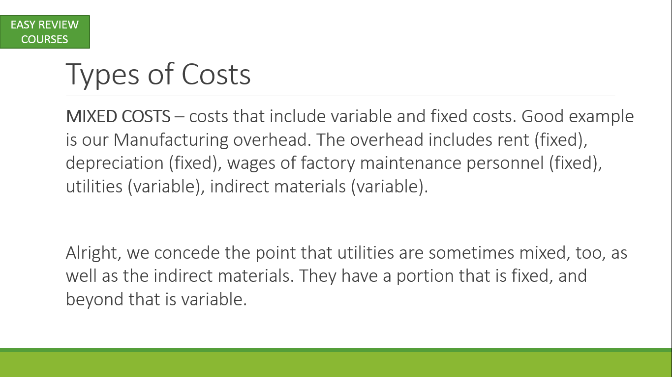Types of Costs | ERC Tutorials