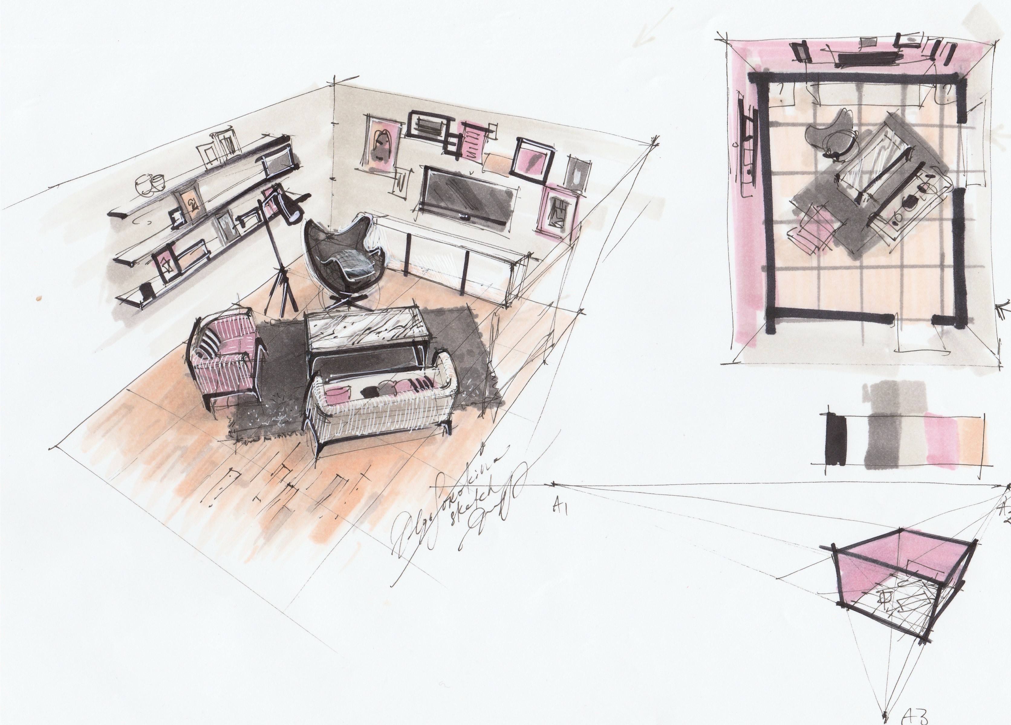 Beginner's Guide: Markers for Interior Sketching-->