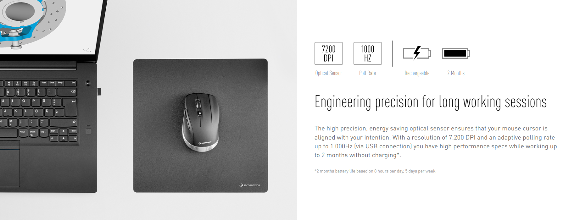 3Dconnexion CadMouse Compact - Mouse - ergonomic - optical - 7