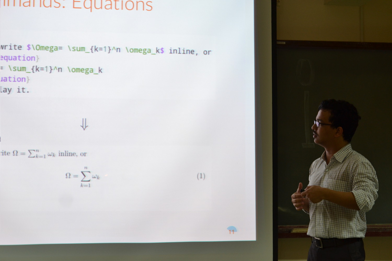 Overleaf Advisor Ratul Saha presenting at the Chennai Mathematical Institute