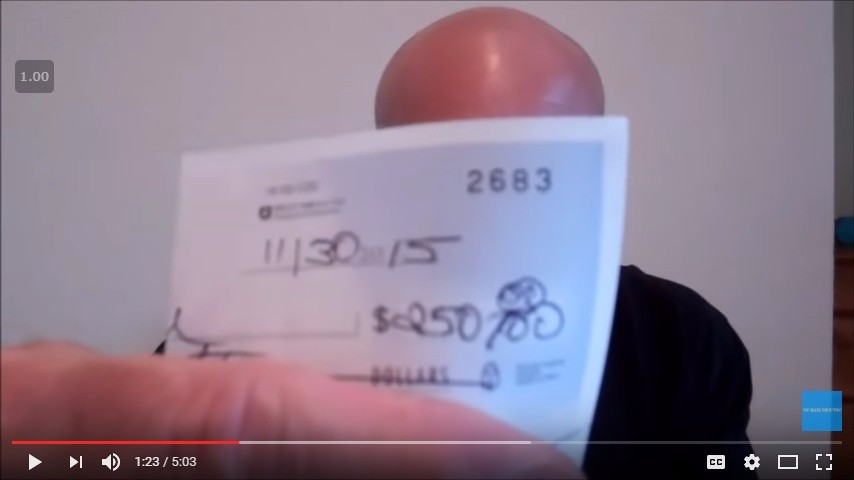  A $250 check for one of Mike's deals. You can get these daily.