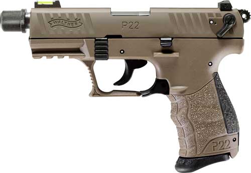 Walther P22 Q Flat Dark Earth .22 LR 3.42″ Barrel 10-Rounds Fiber Optic Front Sight