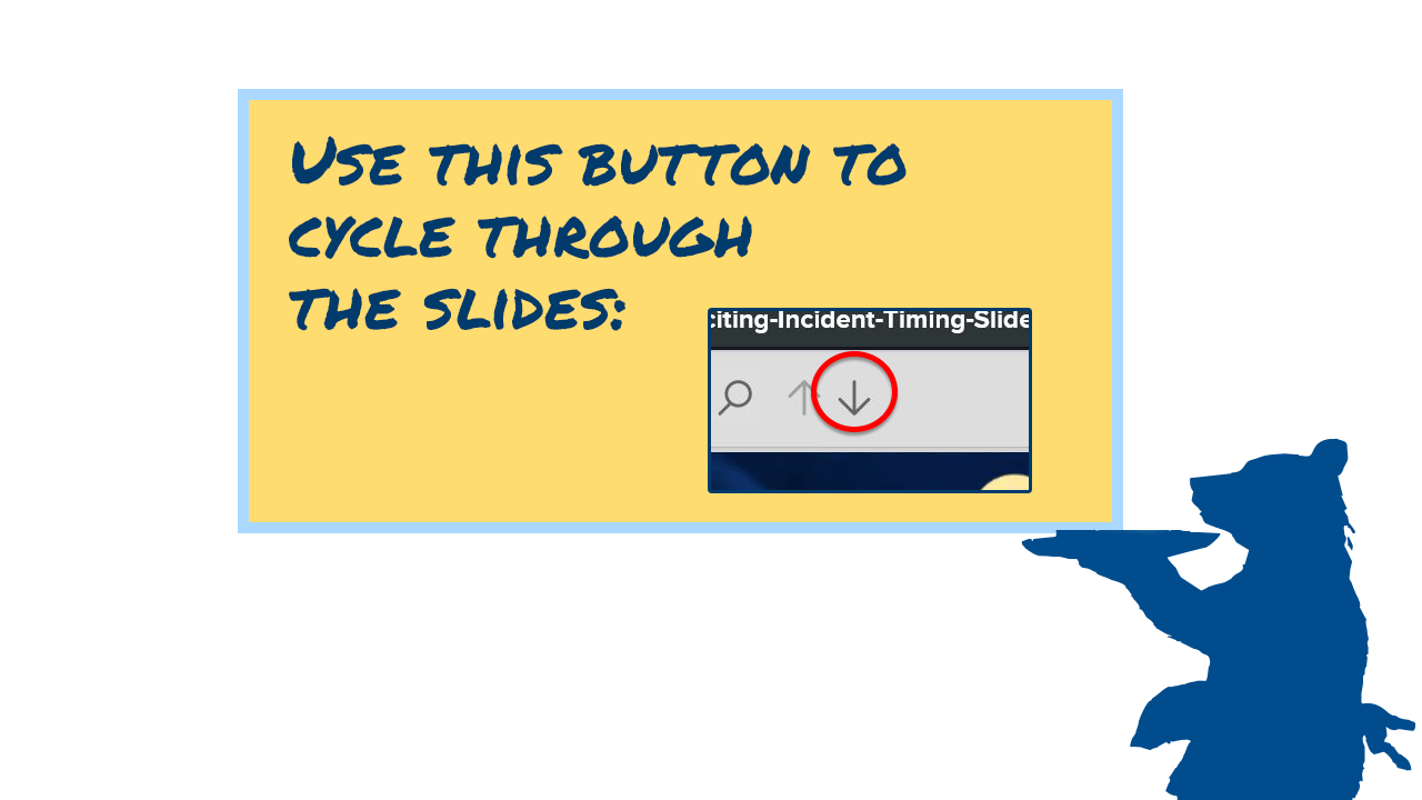 Use this button to cycle through the slides