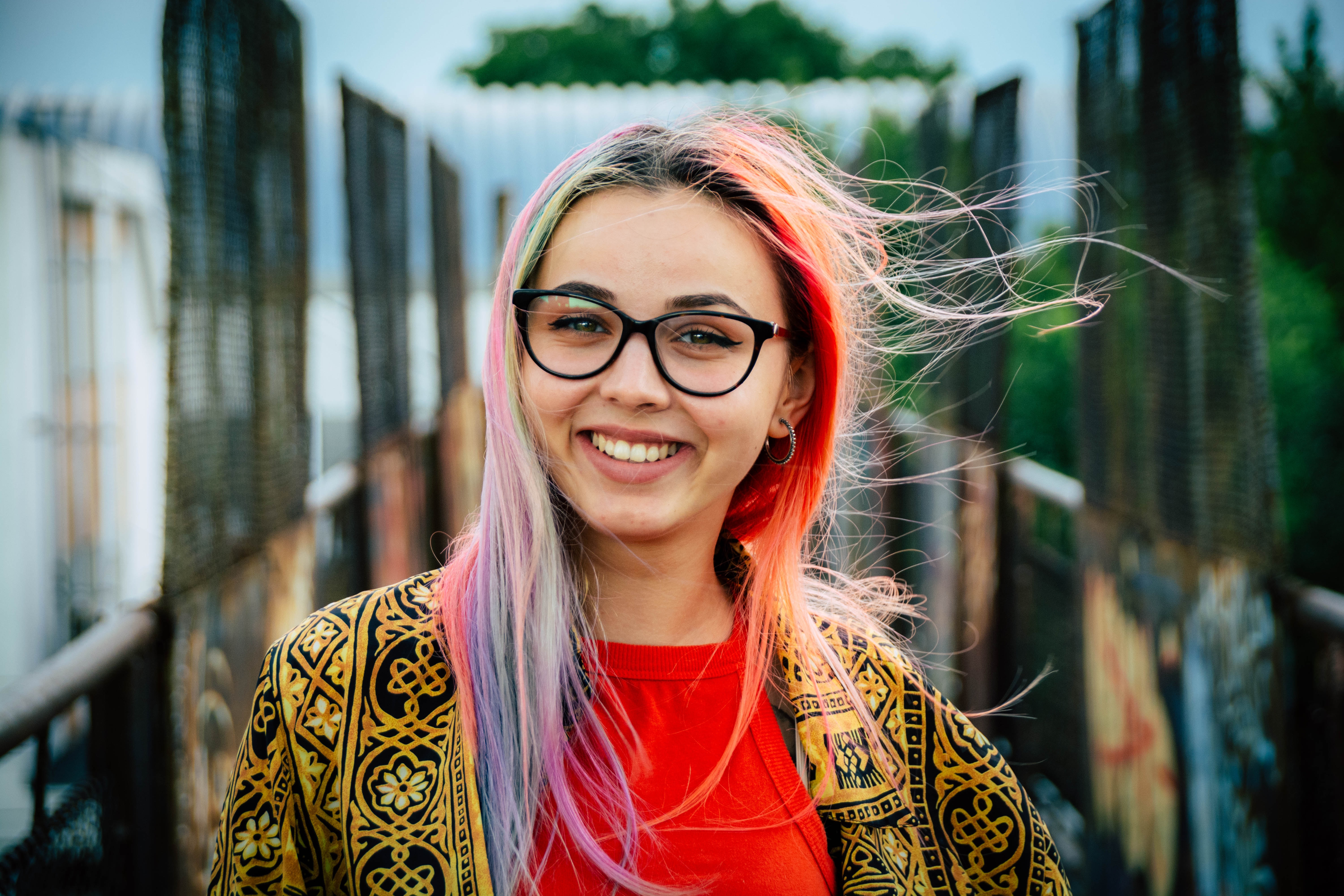Woman smiling