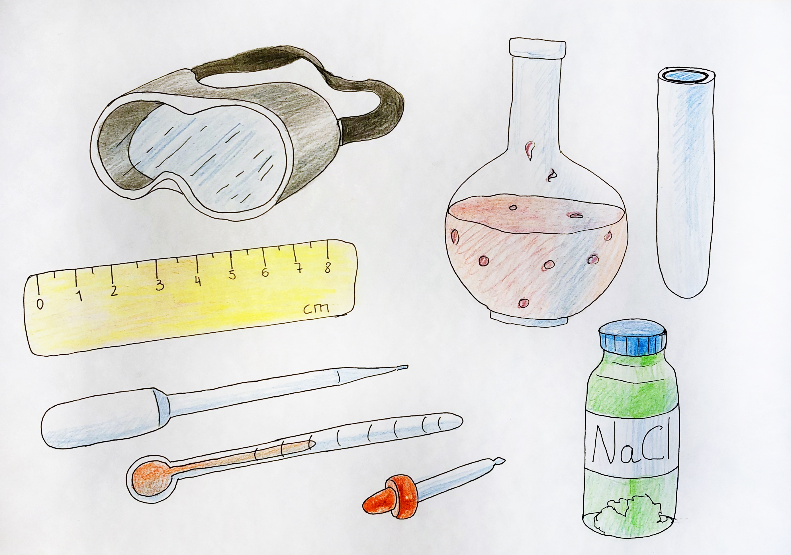 How to drawing science LINE ART