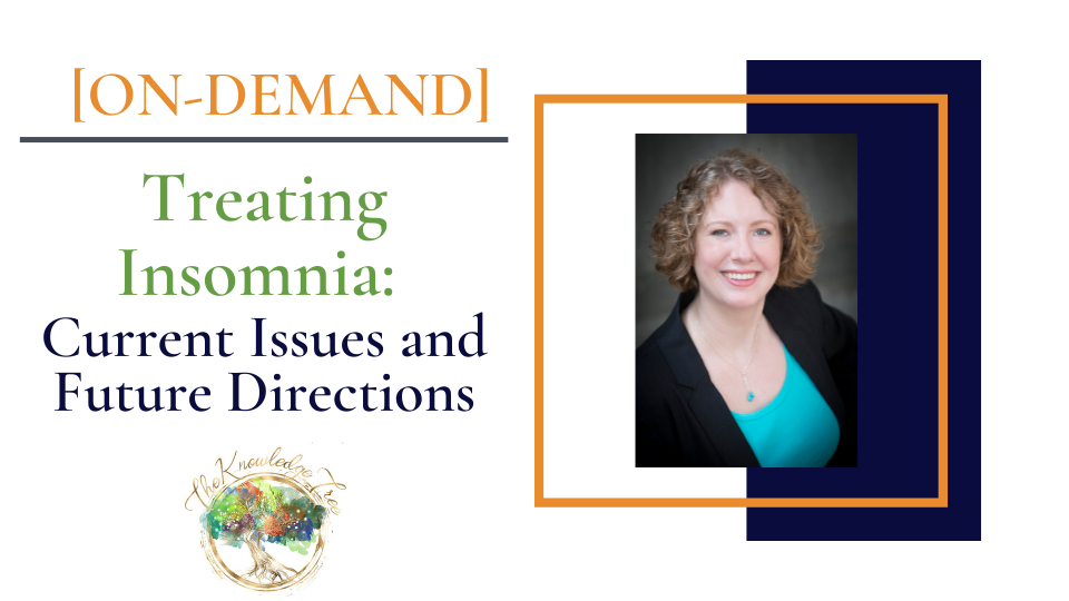 Insomnia On-Demand CE Webinar for therapists, counselors, psychologists, social workers, marriage and family therapists