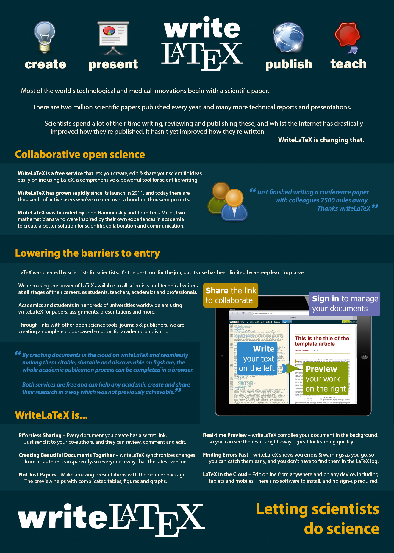 WriteLaTeX Collaborative Open Science Poster