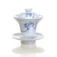 Blue and white porcelain multifunctional lotus gaiwan teaware from Teavivre