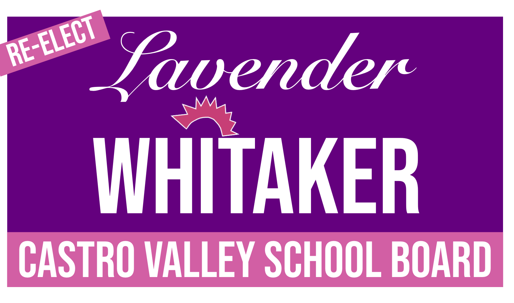 Lavender Whitaker for Castro Valley Unified School District 2020 logo