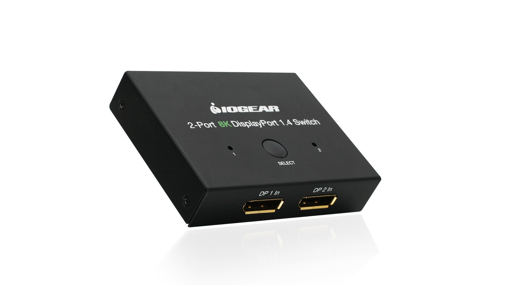 IOGEAR GDP14SW2 2Port 8K DisplayPort 1.4 Switch, 7680 x 4320 Resoluti
