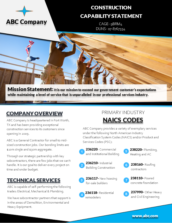 Capability Statement Templates GovKidMethod