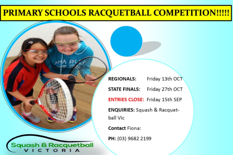 2017 Primary Schools Racquetball Competition Draws & Schedules now