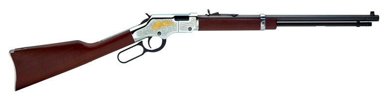 Henry H004GE Golden Eagle Silver 22 Short, 22 Long or 22 LR Caliber with 16 LR/21 Short Capacity, 20