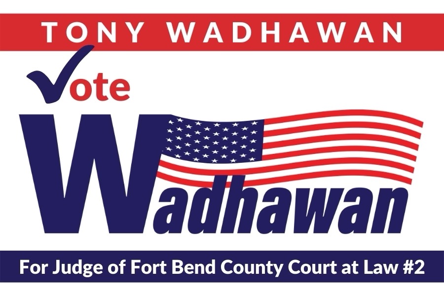 Tony Wadhawan for Judge of County Court at Law #2 Campaign logo
