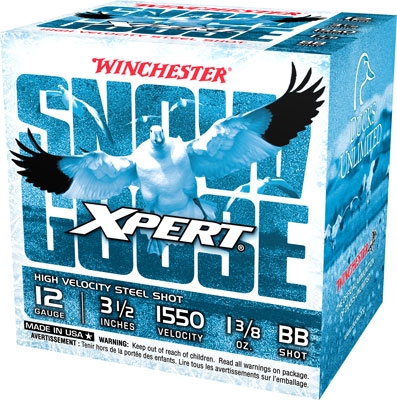 Winchester Xpert Snow Goose Waterfowl 12 Gauge Ammo 3-1/2″ BB Steel Shot 1-3/8 oz Box of 25